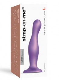 Фиолетовая насадка Strap-On-Me Dildo Plug Curvy size L - Strap-on-me - купить с доставкой в Находке