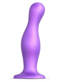 Фиолетовая насадка Strap-On-Me Dildo Plug Curvy size L - Strap-on-me - купить с доставкой в Находке