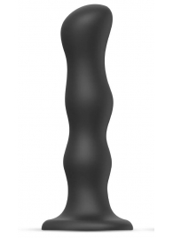 Черная насадка Strap-On-Me Dildo Geisha Balls size M - Strap-on-me - купить с доставкой в Находке