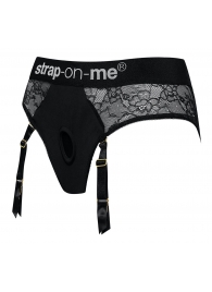 Черные трусики для насадок Diva Lingerie Harness - size S - Strap-on-me - купить с доставкой в Находке