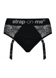Черные трусики для насадок Diva Lingerie Harness - size S - Strap-on-me - купить с доставкой в Находке