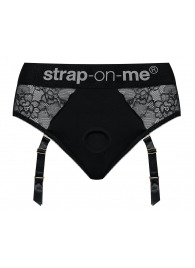 Черные трусики для насадок Diva Lingerie Harness - size L - Strap-on-me - купить с доставкой в Находке