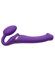 Фиолетовый безремневой вибрострапон Vibrating Bendable Strap-On - size L - Strap-on-me - купить с доставкой в Находке