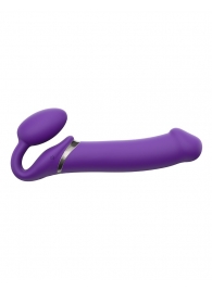 Фиолетовый безремневой вибрострапон Silicone Bendable Strap-On - size XL - Strap-on-me - купить с доставкой в Находке