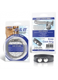 Кольцо на пенис SNAP COCK RING из искусственной кожи на клепках - BlueLine - в Находке купить с доставкой