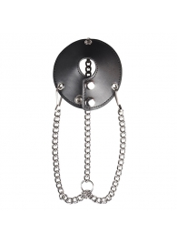 Утяжка для мошонки из искусственной кожи с цепочками PARACHUTE BALL STRETCHER - BlueLine - купить с доставкой в Находке