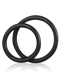 Набор из двух черных силиконовых колец разного диаметра SILICONE COCK RING SET - BlueLine - в Находке купить с доставкой