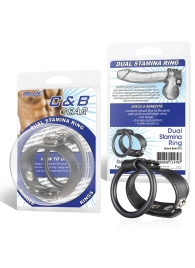 Двойное кольцо выносливости на пенис DUAL STAMINA RING - BlueLine - в Находке купить с доставкой