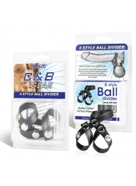 Разделитель мошонки из искусственной кожи на клепках 8 STYLE BALL DIVIDER - BlueLine - купить с доставкой в Находке