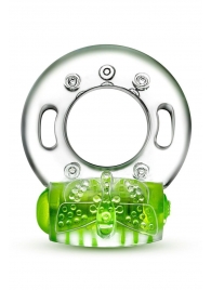 Зеленое эрекционное виброкольцо Arouser Vibrating C-Ring - Blush Novelties - в Находке купить с доставкой