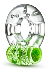 Зеленое эрекционное виброкольцо Arouser Vibrating C-Ring - Blush Novelties - в Находке купить с доставкой