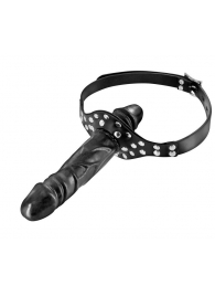 Черный кляп-фаллоимитатор Double Penis Gag - Fetish Tentation - купить с доставкой в Находке
