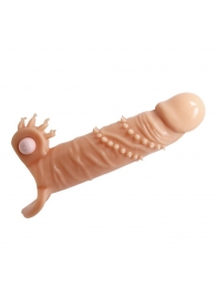 Телесная удлиняющая вибронасадка Penis Sleeve Connor - 17 см. - Baile - в Находке купить с доставкой