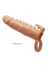 Телесная удлиняющая насадка Penis Sleeve Emmitt - 17 см. - Baile - в Находке купить с доставкой