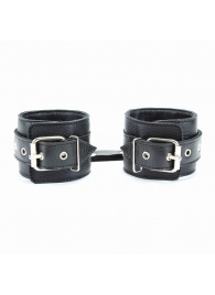 Чёрные кожаные оковы с клепками - БДСМ Арсенал - купить с доставкой в Находке