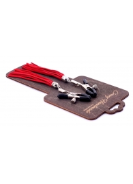 Металлические зажимы на соски с красными замшевыми кисточками - Crazy Handmade - купить с доставкой в Находке