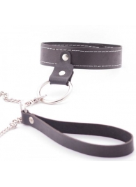 Узкий однослойный ошейник с поводком - Crazy Handmade - купить с доставкой в Находке