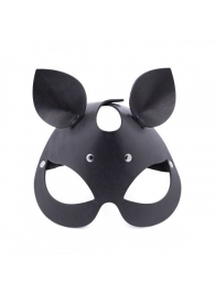 Черная кожаная маска  Кошка  с маленькими ушками - Crazy Handmade - купить с доставкой в Находке