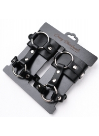 Черные наручники с креплением на кисть руки - Crazy Handmade - купить с доставкой в Находке