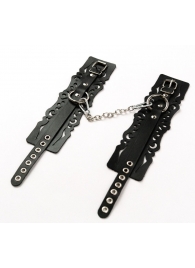 Узорчатые кожаные оковы с регулируемыми ремешками - Crazy Handmade - купить с доставкой в Находке