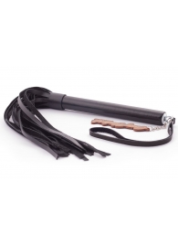 Черная кожаная плеть  Индиго  - 50 см. - Crazy Handmade - купить с доставкой в Находке