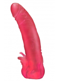 Розовая насадка для страпона с клиторальными лепестками - 18,5 см. - LOVETOY (А-Полимер) - купить с доставкой в Находке
