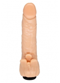 Телесная гелевая насадка-фаллос с клиторальными лепестками - 18,5 см. - LOVETOY (А-Полимер) - купить с доставкой в Находке
