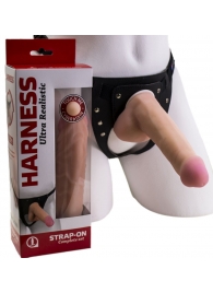 Страпон Harness из двух предметов: трусики с плугом и насадка-фаллос - 17 см. - LOVETOY (А-Полимер) - купить с доставкой в Находке