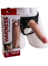 Реалистичный страпон Harness из трусиков и насадки-фаллоса - 18,5 см. - LOVETOY (А-Полимер) - купить с доставкой в Находке