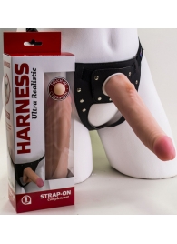 Реалистичный страпон Harness из трусиков и насадки-фаллоса - 18,5 см. - LOVETOY (А-Полимер) - купить с доставкой в Находке