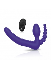 Фиолетовый безремневой страпон с пультом ДУ 7’’ Remote Control Strapless - 24 см. - Pegasus - купить с доставкой в Находке