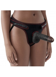 Женский темнокожий страпон Easy Strapon Set 7 Inch - 18 см. - Lovetoy - купить с доставкой в Находке