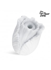 Белый нереалистичный мастурбатор в форме бутона цветка Tulips - 1137 - в Находке купить с доставкой