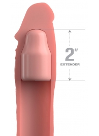 Телесная насадка-удлинитель 2 Inch Silicone X-tension with Strap - 20,3 см. - Pipedream - в Находке купить с доставкой