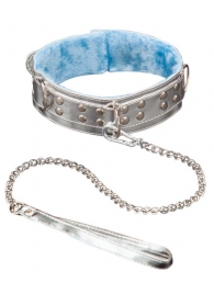 Серебристый ошейник из искусственной кожи - Sitabella - купить с доставкой в Находке