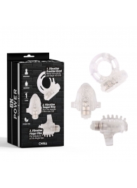 Набор из 3 прозрачных эрекционных колец с вибрацией Teasers Ring Kit - Chisa - в Находке купить с доставкой