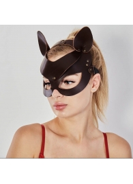 Коричневая кожаная маска  Кошечка - Sitabella - купить с доставкой в Находке