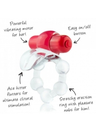 Виброкольцо с язычком и красным виброэлементом Overtime - Screaming O - в Находке купить с доставкой