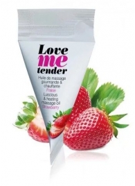 Съедобное согревающее массажное масло Love Me Tender Strawberry с ароматом клубники - 10 мл. - Love to Love - купить с доставкой в Находке