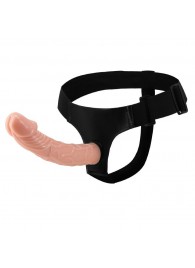 Гладкий фаллоимитатор с крупной головкой на ремешках - 19,7 см. - Baile - купить с доставкой в Находке