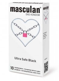 Ультрапрочные презервативы Masculan Ultra Safe Black - 10 шт. - Masculan - купить с доставкой в Находке