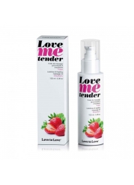 Съедобное согревающее массажное масло Love Me Tender Strawberry с ароматом клубники - 100 мл. - Love to Love - купить с доставкой в Находке