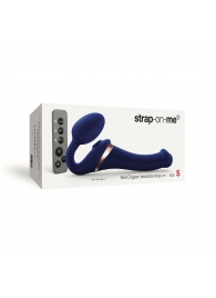 Синий безремневой страпон Multi Orgasm Size S с клиторальной стимуляцией - Strap-on-me - купить с доставкой в Находке