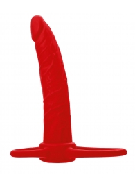 Красная насадка на пенис для двойного проникновения Black Red - 16,5 см. - ToyFa - купить с доставкой в Находке