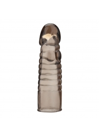 Дымчатая насадка-удлинитель Ribbed Realistic Penis Enhancing Sleeve Extension - 15,2 см. - BlueLine - в Находке купить с доставкой