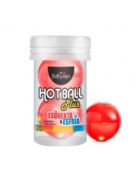 Лубрикант на масляной основе Hot Ball Plus с охлаждающе-разогревающим эффектом (2 шарика по 3 гр.) - HotFlowers - купить с доставкой в Находке