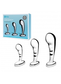 Набор из 3 стальных стимуляторов простаты Stainless Steel P-spot Training Set - b-Vibe - в Находке купить с доставкой