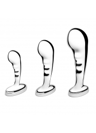 Набор из 3 стальных стимуляторов простаты Stainless Steel P-spot Training Set - b-Vibe - в Находке купить с доставкой