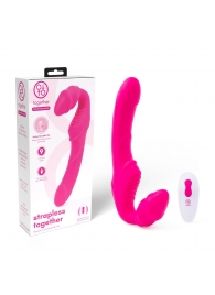 Розовый безремневой страпон на радиоуправлении Strapless Together - 22 см. - Together Toy - купить с доставкой в Находке