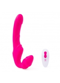 Розовый безремневой страпон на радиоуправлении Strapless Together - 22 см. - Together Toy - купить с доставкой в Находке